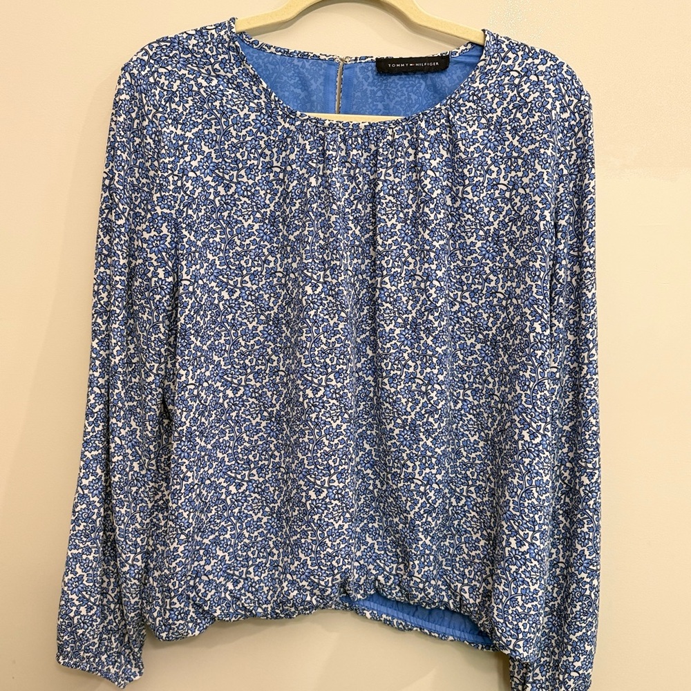 Tommy Hilfiger Blue and White Floral Blouse